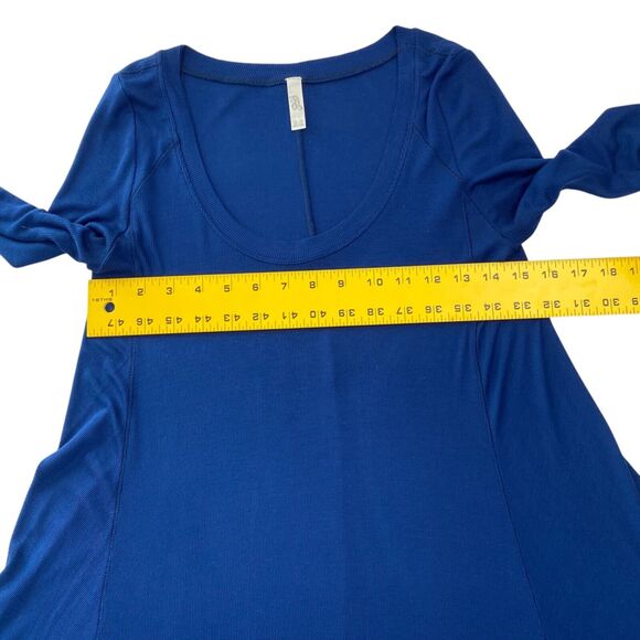 Free People Long Sleeve Tunic Top Womens XS Blue Asymmetrical Stretch Whimsigoth - Picture 9 of 11